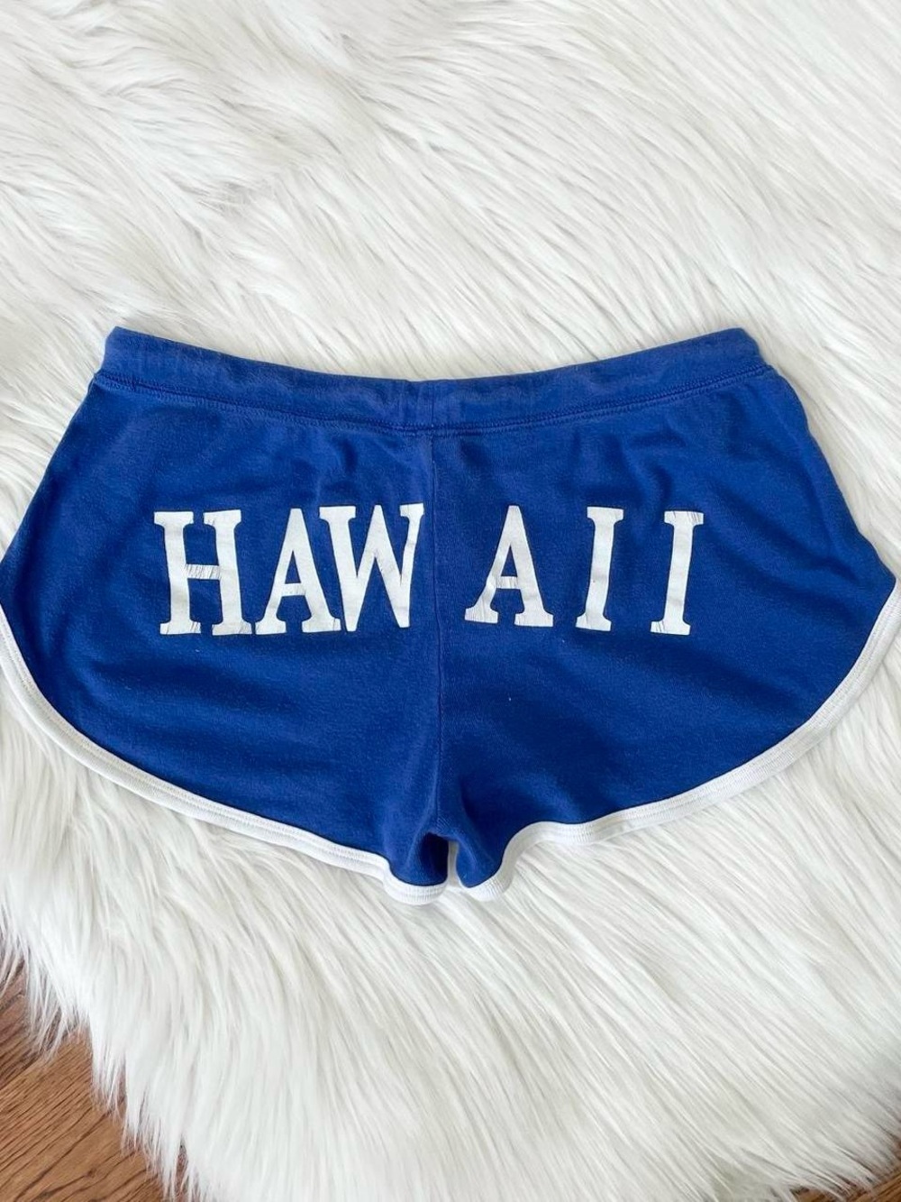 Kavio Blue Athletic Shorts with White Trim